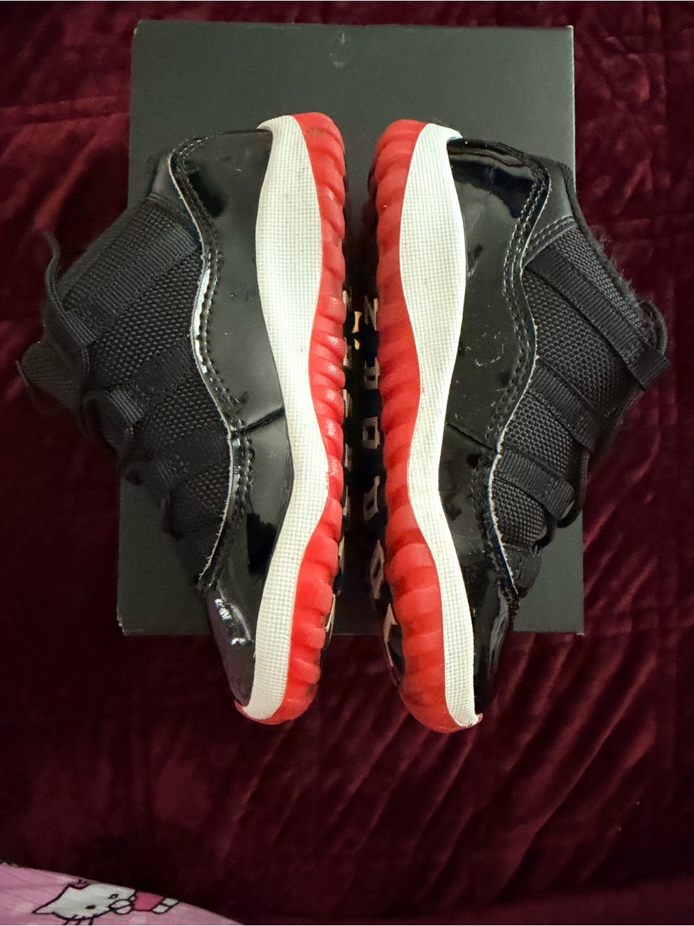 Jordan 11 Retro Low (TD) - Black and Red Sneakers - Little Kids - Size 10 - Picture 2 of 6